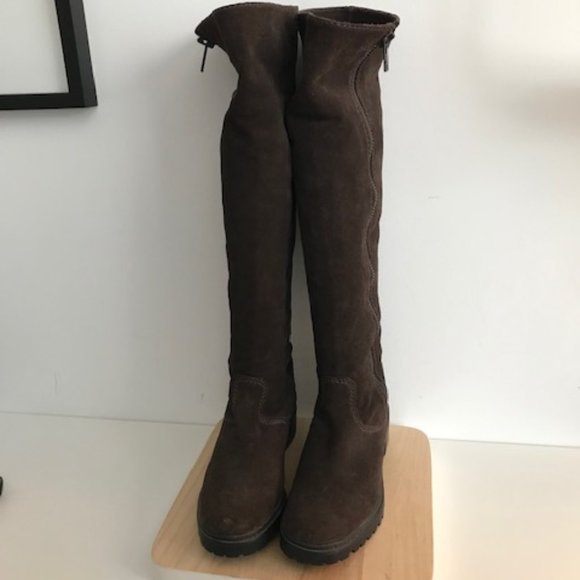 7 For All Mankind Shoes - ⭐️HOST PICK⭐️7 For All Mankind| Suede Knee High Faux Fur Lined Boots BNWOT